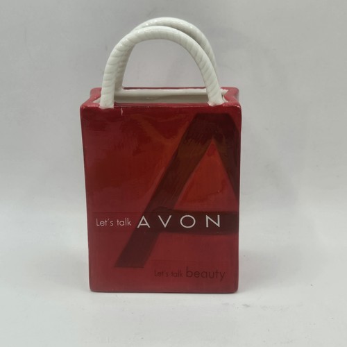 Red ceramic shopping tote bag - tote,